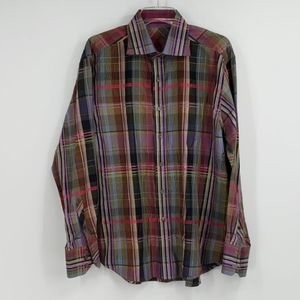 ROBERT GRAHAM plaid button down long sleeve shirt
